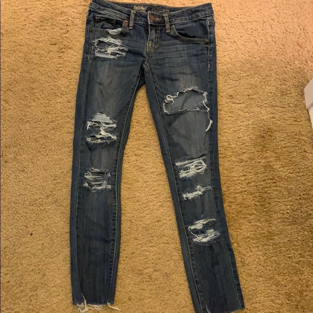 Blue ripped jeans